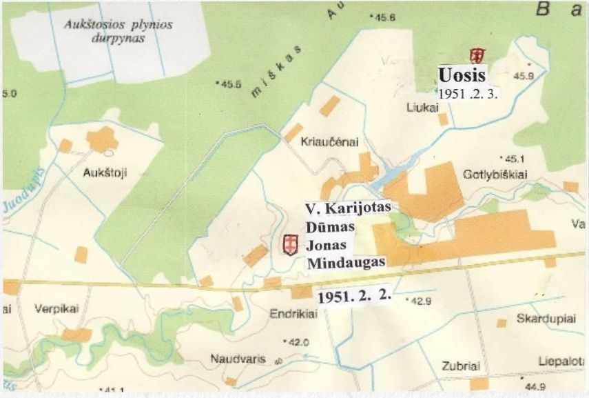 Tauro apygardos vado Viktoro Vitkausko-Karijoto grupės žūties vieta